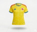Camiseta Colombia Bordada Amarilla Cuello V ó Redondo