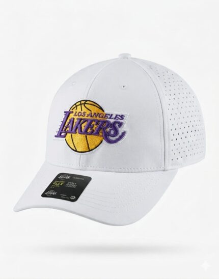 Gorra Bordada Blanca Lakers
