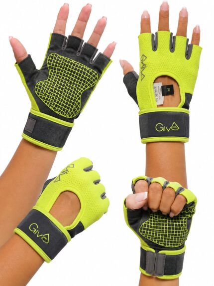Guantes Multideportivo Giva Verde Neón-Gris SK-07 Talla M