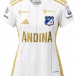 Camiseta Millonarios Blanco-Dorado Dama Visitante Temp. 2024-2025
