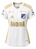 Camiseta Millonarios Blanco-Dorado Dama Visitante Temp. 2024-2025