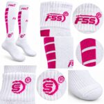 Media Fútbol ⚽ Blanco-Fucsia Talla Pequeña