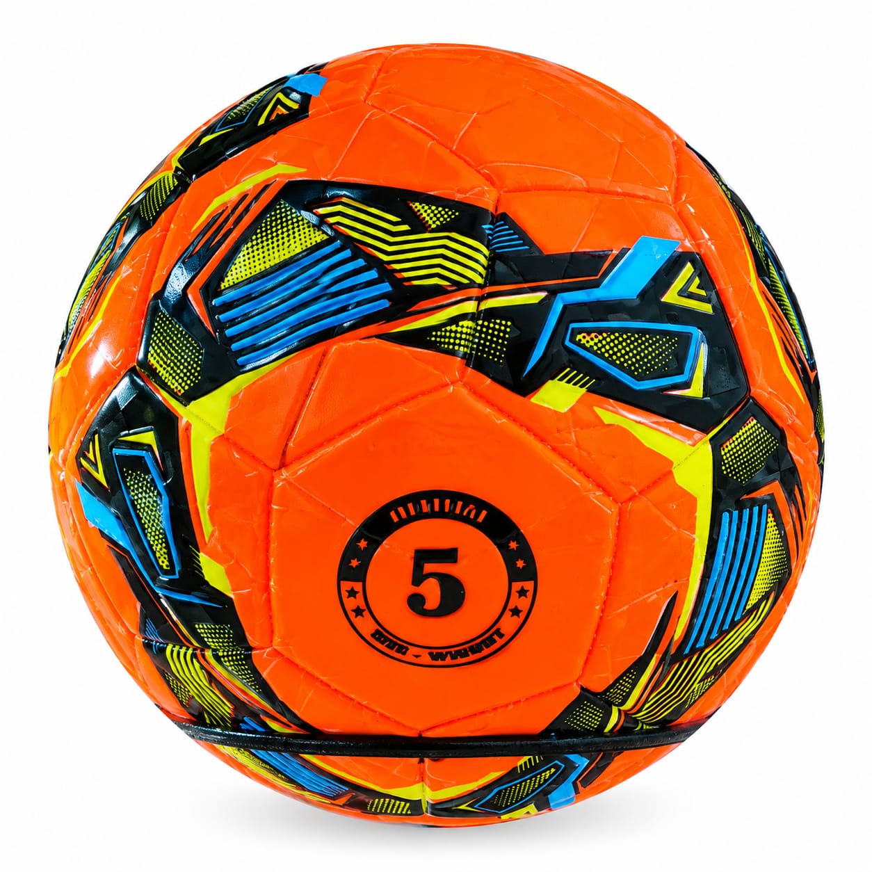 Balón Fútbol Naranja # 5 Balón Futbol Blanco Líneas ⚽ # 5 Dorado - Imagen 1