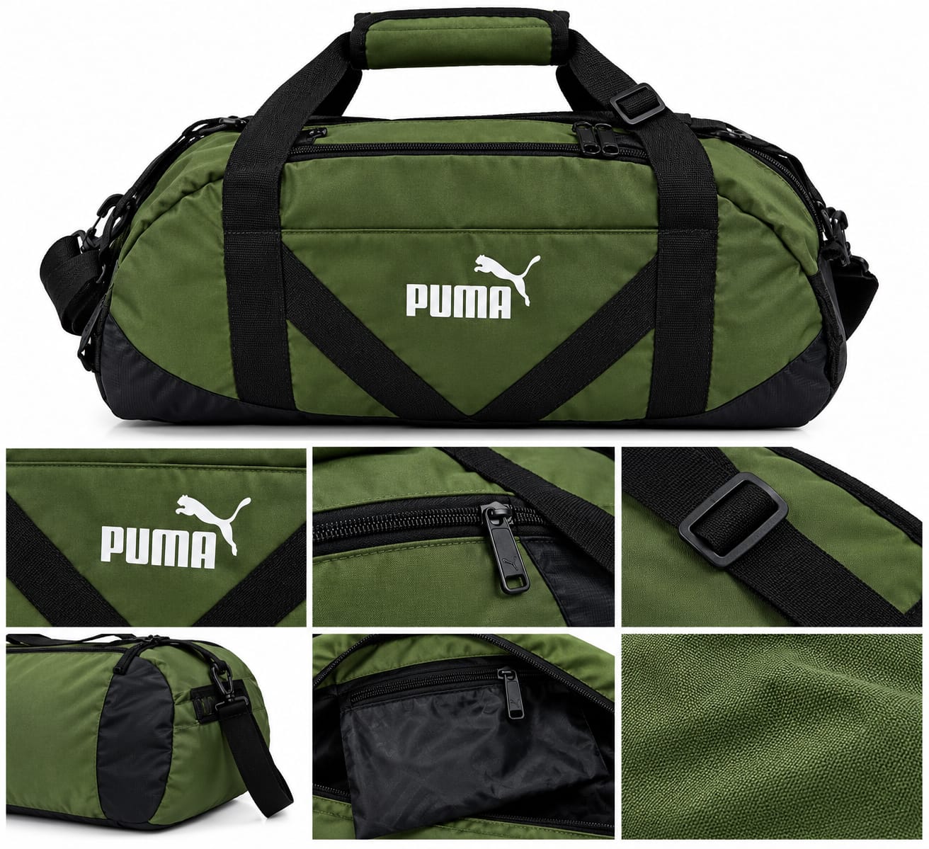Maleta Gym Deportiva Verde Maletin Puma Verde Militar Deportivo - Imagen 1